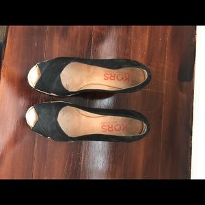 Michael Kors peep toe espadrille wedge shoes